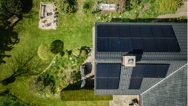 Hus med solceller